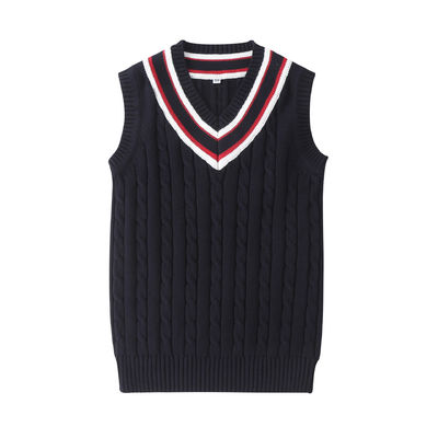 Servicio OEM ropa escolar para niños chaleco de punto Jumper lavable en máquina