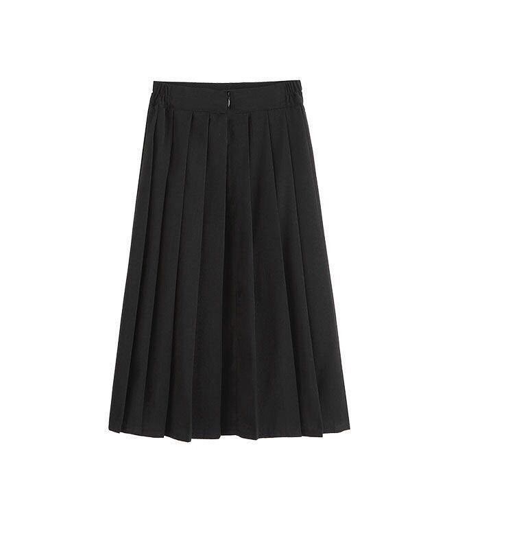 Niñas cómodas Uniformes escolares faldas plissadas Color negro