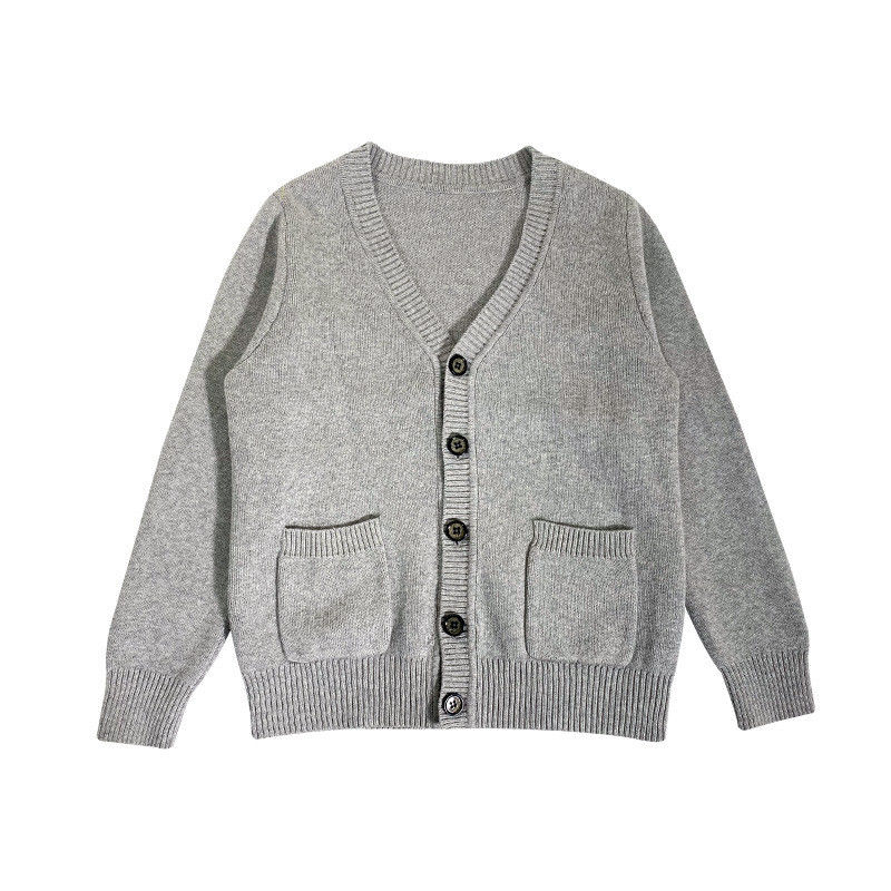 Uniforme escolar suéter de punto con botón de cierre